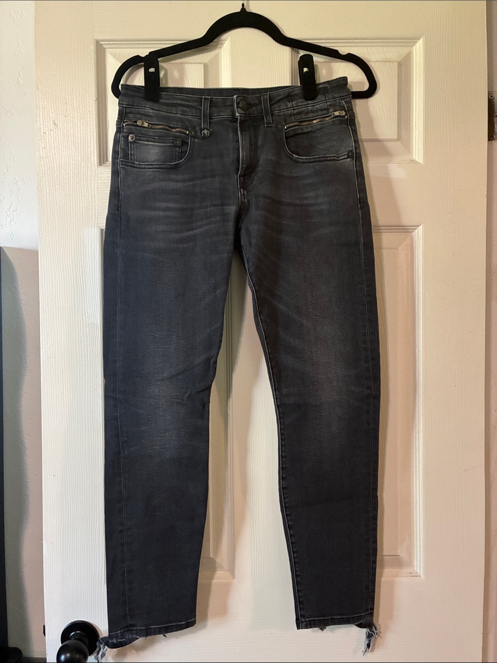 R13 Women's Jeans in Washed Gray/black